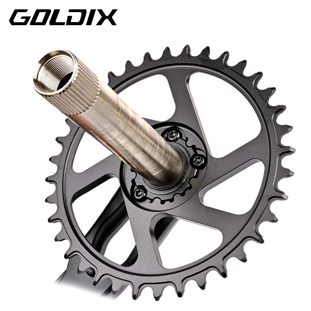 Goldix Gxp Three-Nail Crankset 6mm Offset Positive and Negative Toothring 30/32/34/36/38t Mountain Bike Single Disc