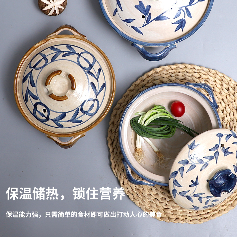 Pot art Japanese clay stew pot deep pot household commercial pot small stew pot soup pot casserole factory wholesale