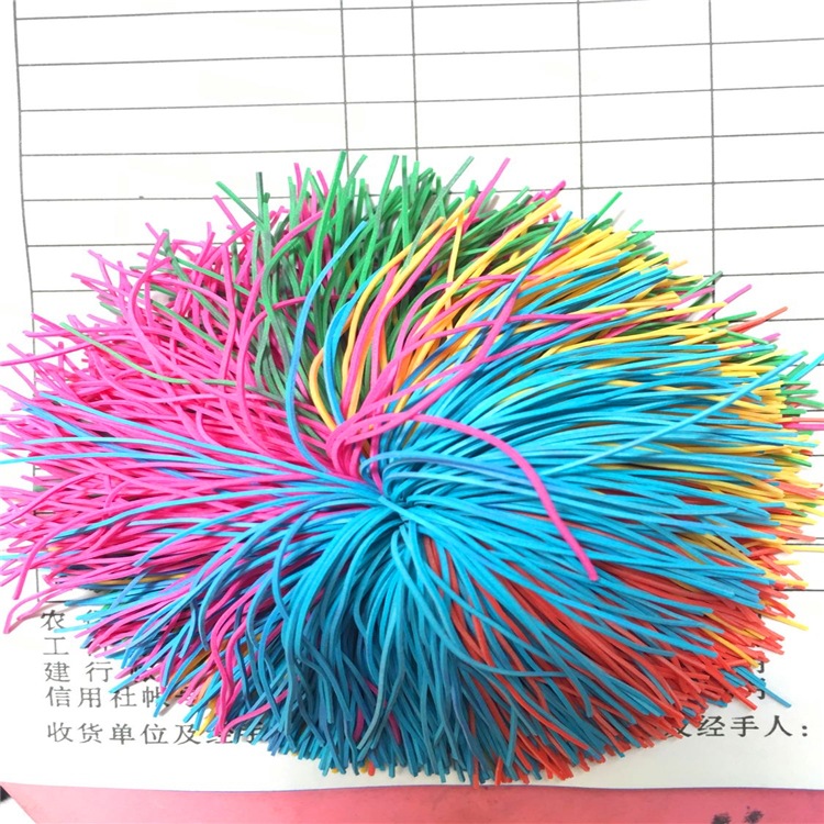 Hot-Selling Shuttlecock Rubber Ball, Rubber String Ball, Rubber Band Ball, Elementary School Student Toy, Sandbag Ball, Rubber Band Keychain