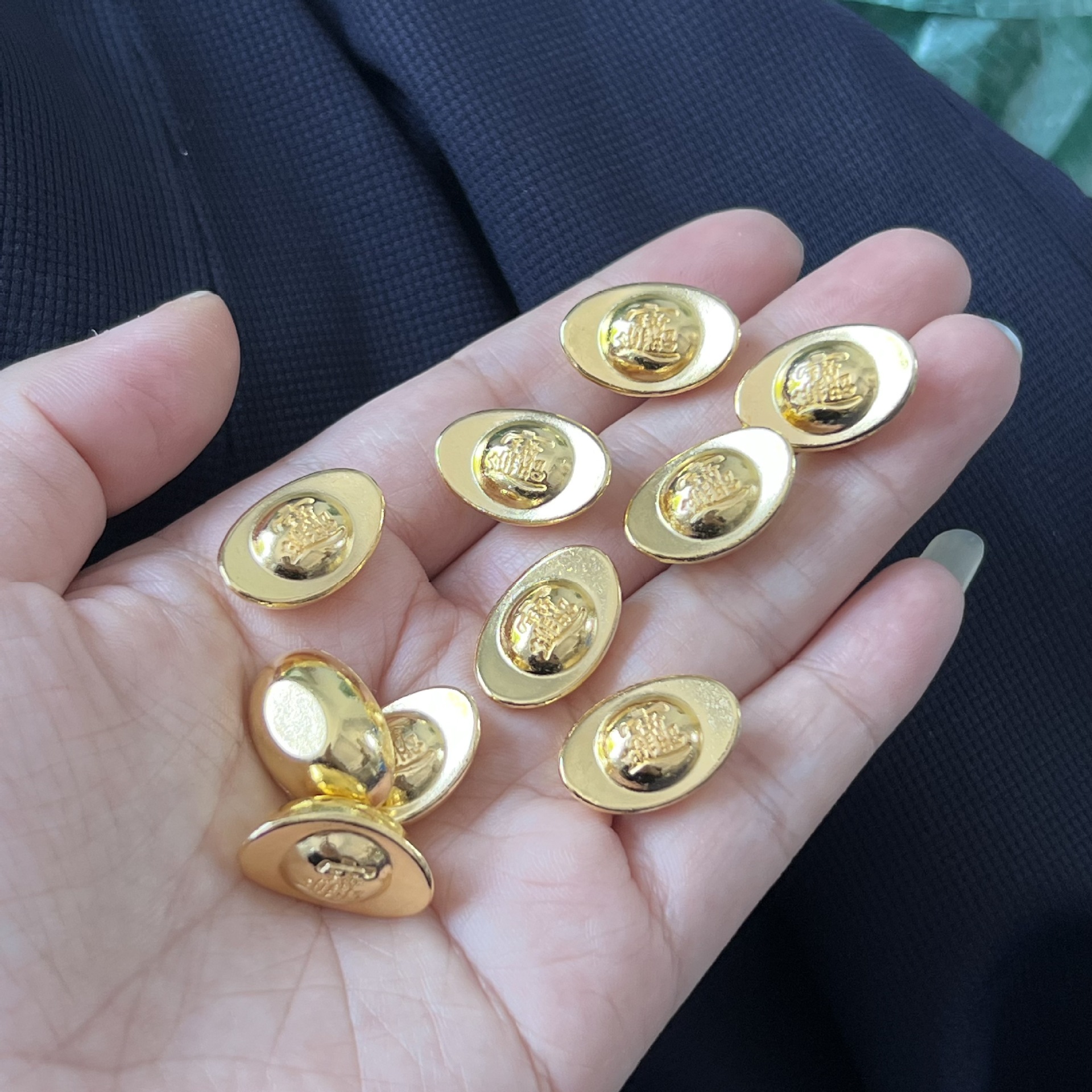 Large Solid Gold-Plated Ingot Imitation Gold Ingot Ornaments Cornucopia Decorative Ornaments