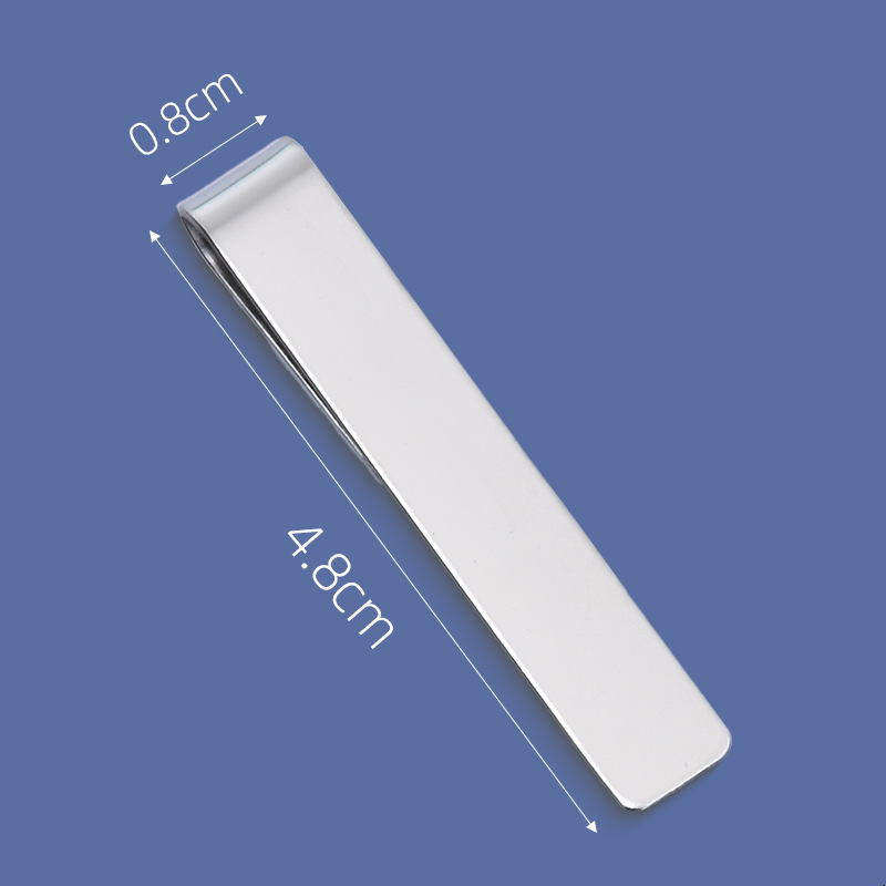 Cross-Border Hot Selling Stainless Steel Tie Clip Wallet Clip Dollar Wallet Laser Laser Logo Engraved Collar Clip Book Clip