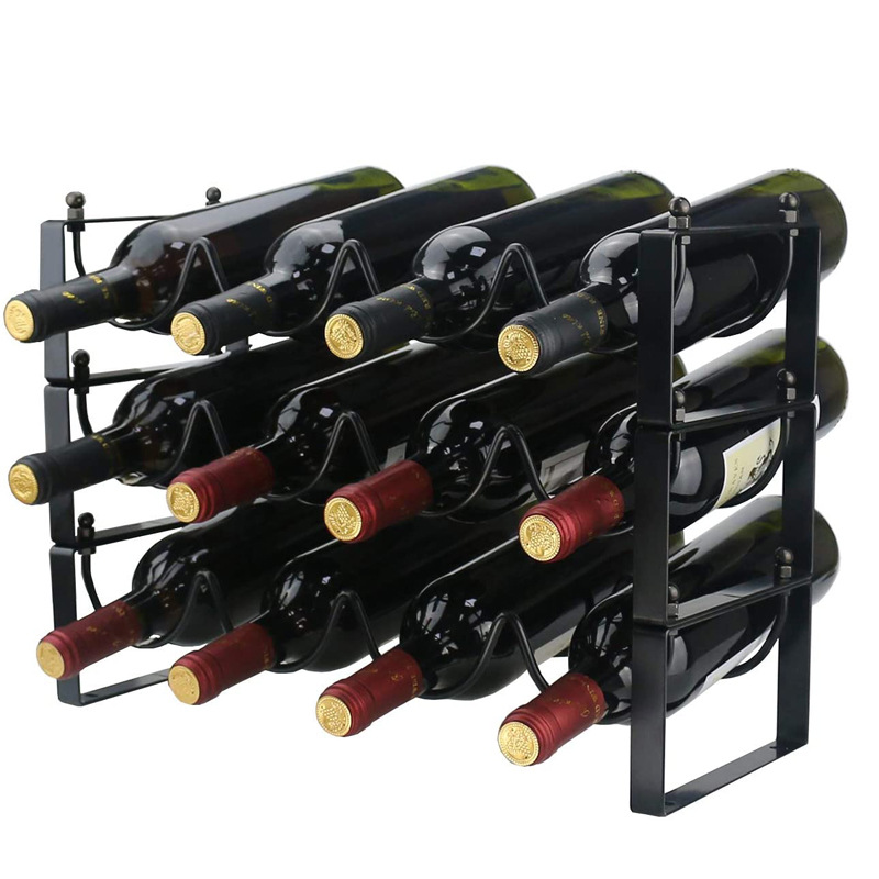 Стойка для хранения вина, хранение бутылок шампанского, многоуровневая, черная, мебель из зарубежного склада Amazon