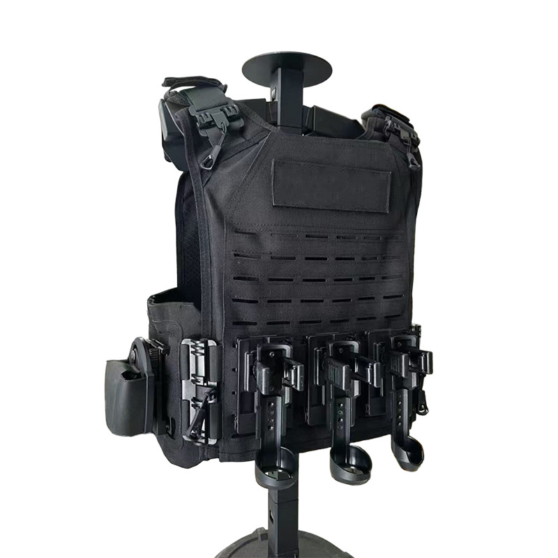 Черный тактический бронежилет с быстросъемными пластиковыми элементами, тактический пуленепробиваемый костюм с возможностью нанесения логотипа