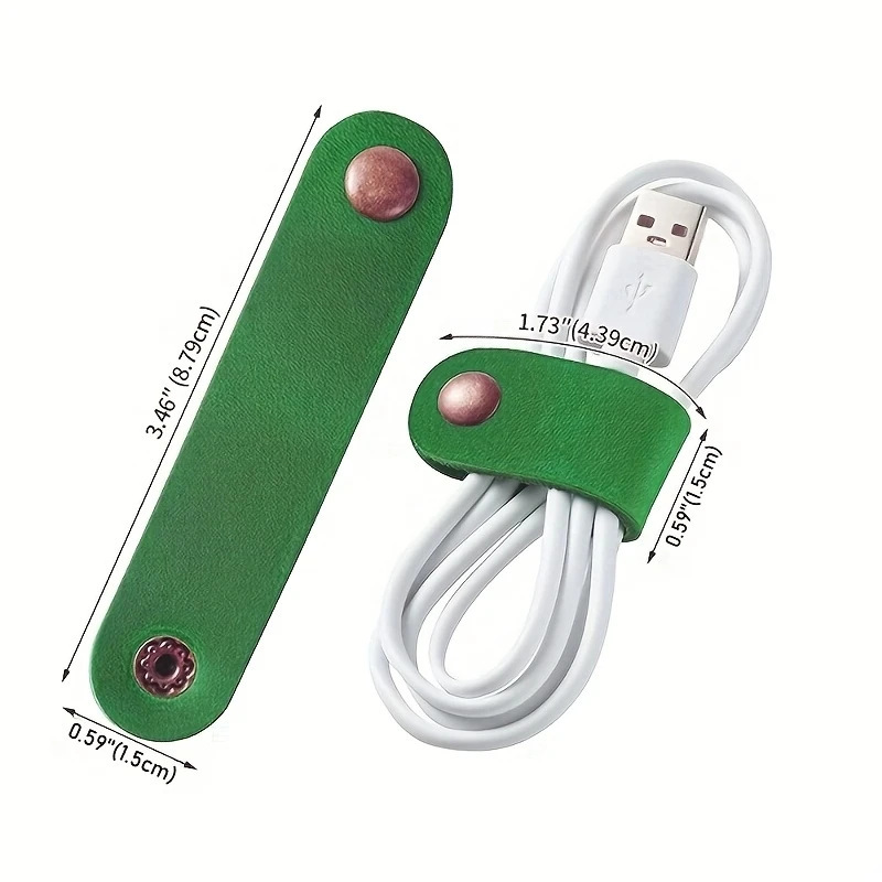 Direct PU leather data cable earphone cable leather cable tie power cord leather tag custom trademark leather buckle