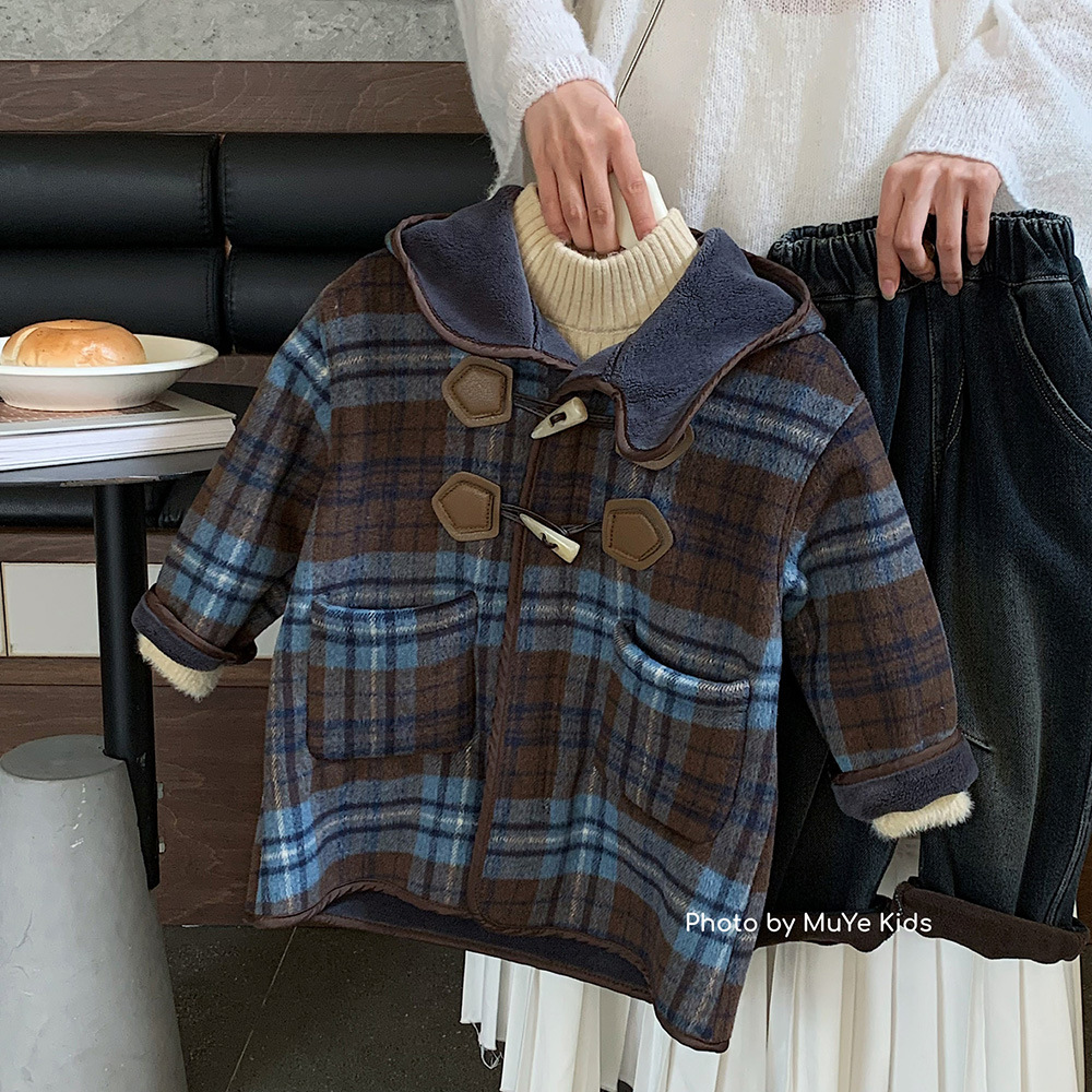Зимняя шершавая верхняя одежда Muye, куртка средней длины для мальчиков в корейском стиле, теплая одежда для детей