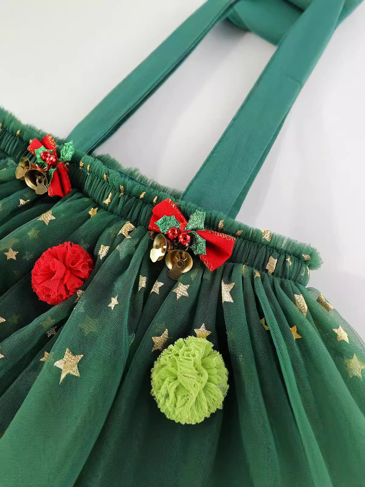 Foreign Trade Popular Holiday Style Christmas Tree Skirt Children's Cake Suspender Mesh Dress