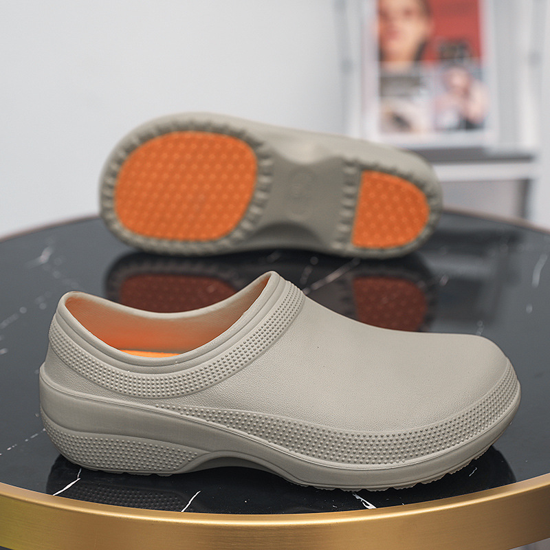 Wholesale Hole Shoes Men's Non-slip Wear-resistant Rubber Work Shoes Hotel Canteen Restaurant Waterproof Chef Shoes Men
