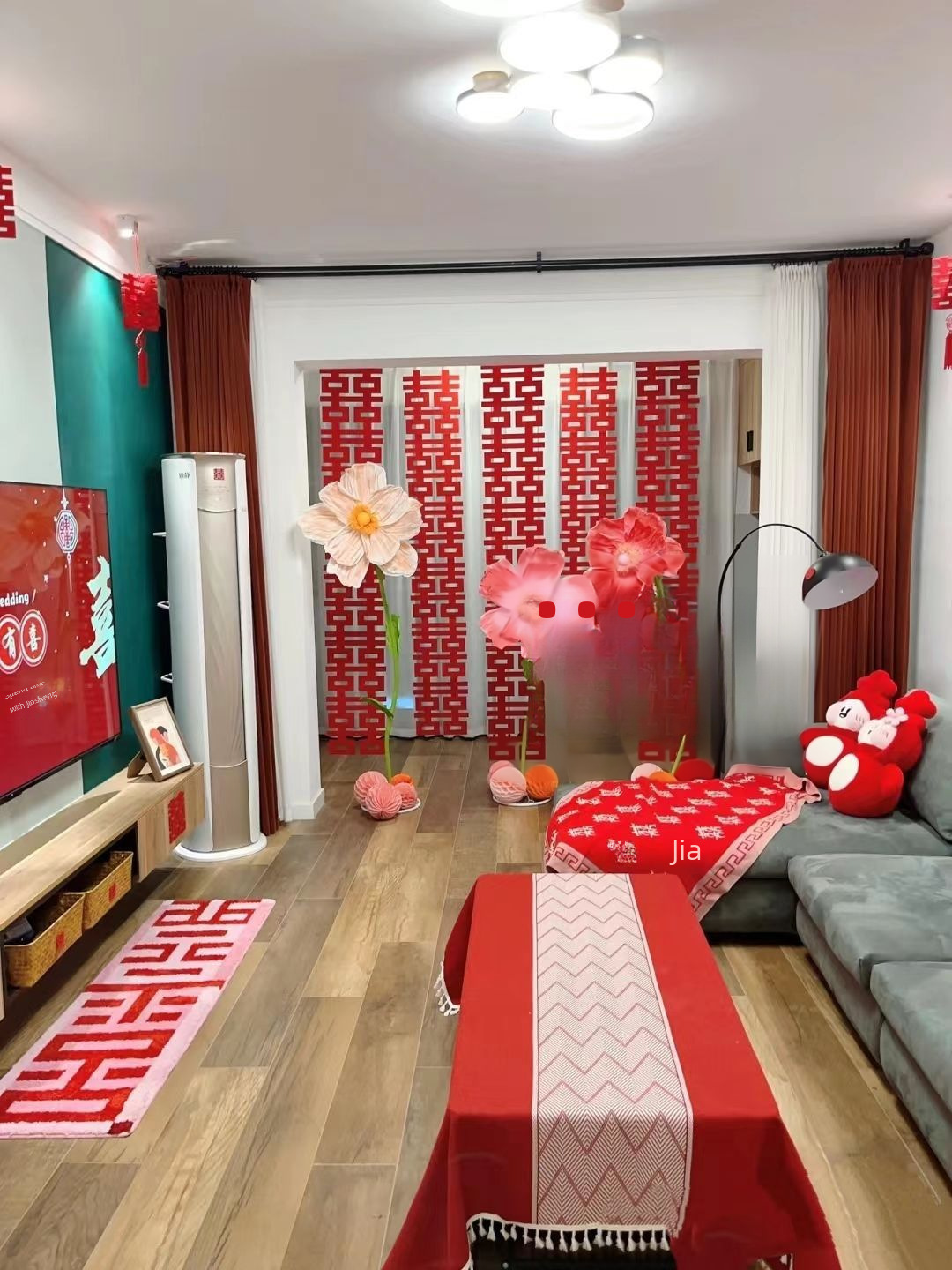 Advanced Sense New Long Happy Character Wedding Room Decoration Essentials Three-dimensional Happy Character Photography Props Complete Set