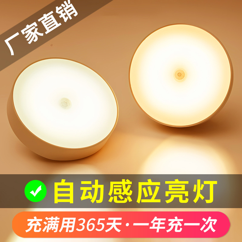 Лампа с датчиком движения, умная настольная лампа для кровати, управление звуком и светом, перезаряжаемая ночная лампа для спальни, освещение коридора