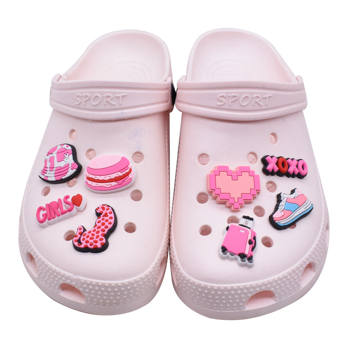 Pink Girl Hole Shoes Shoes Flower Detachable Garden Shoes Shoe Buckle Beach Shoes DIY Shoes Accessories Party Decorative Buckle