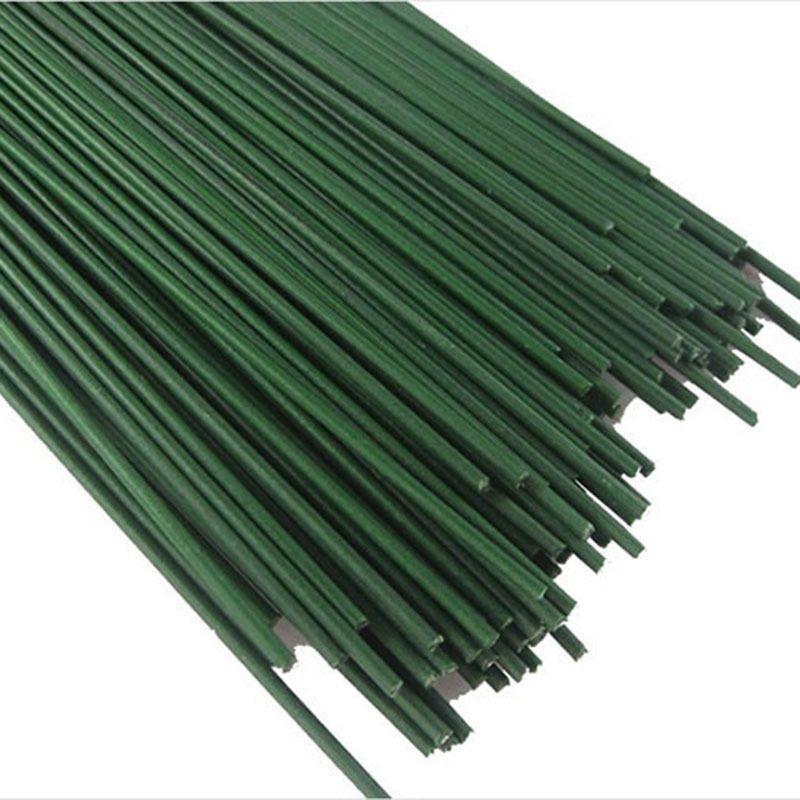 Artificial Flower Branch coated with glue No. 2 flower pole 40cm green wire pole flower arrangement flower pole DIY rose bouquet special flower pole