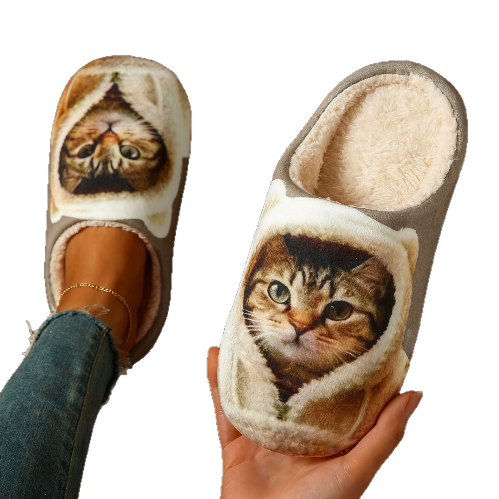 Factory Direct Sales Cotton Slippers Plus Velvet Autumn and Winter Baotou Home Indoor Home Warm Casual Furry Cotton Shoes Wholesale