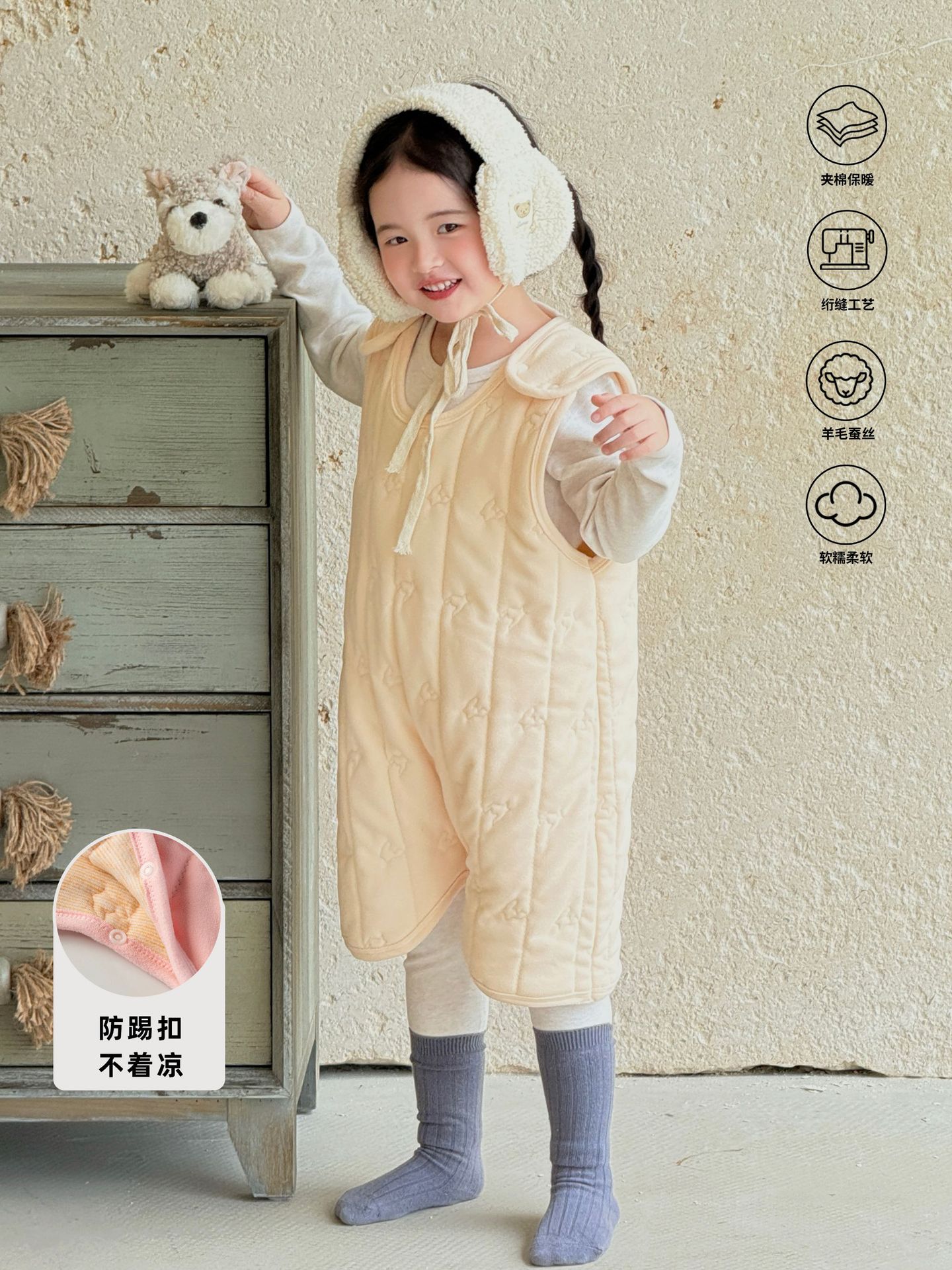 New Baby Warm Sleeping Bag Kidsren's Autumn and Winter Pajamas Category a Girls Cotton Boys Jumpsuits Baby Home Clothes
