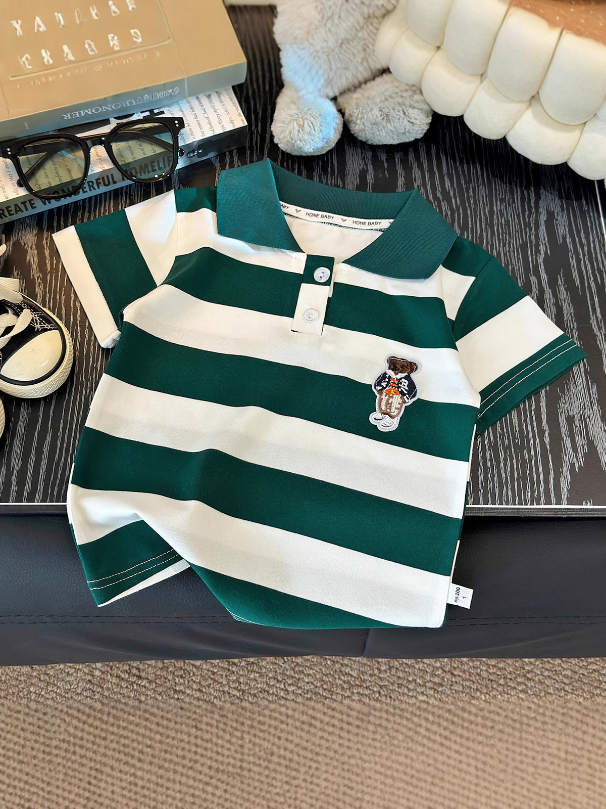 New Lapel Polo Shirt Children's Short Sleeve Cotton Top Casual Contrast Color
