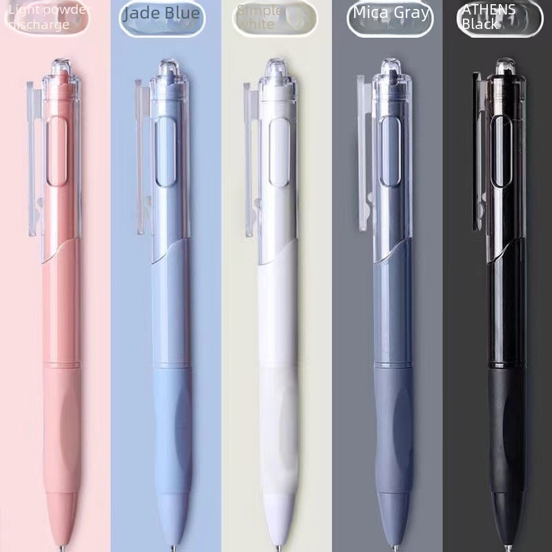 Quick-Drying Small White Pen, High-Value Student Pen, St Tip Brush Pen, Durable and Smooth Retractable Pen for Exams, 0.5 Black Pen