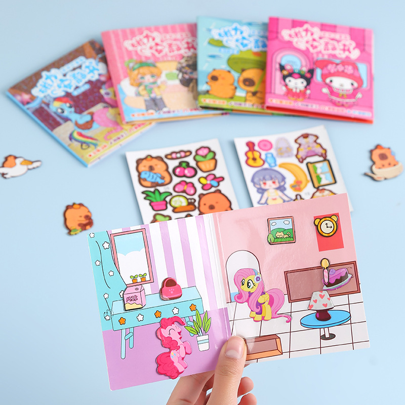 New Mini Cartoon Magnetic Quiet Book Cut-free Reusable Waterproof DlY Handmade Toy Gift