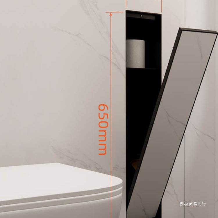 Bathroom Embedded Trash Can 304 Stainless Steel Hidden Tile Toilet Metal Embedded Tissue Box Niche