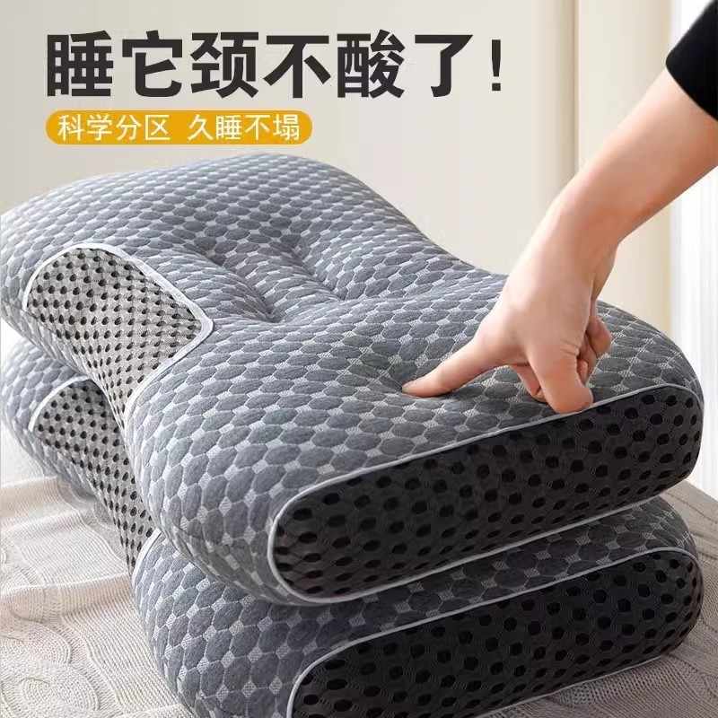 Factory direct SPA massage pillow washable non-collapse cervical pillow core shaped pillow cross-border foreign trade wholesale