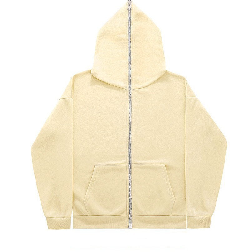 Solid color cross-border sweater supply full zipper hoodie men's blank cardigan zipper hoodie sweater in stock