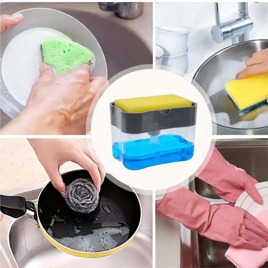 Cross-Border Dishwashing Liquid Dispenser Cleaning Brush Kitchen Liquid Dispenser Special Sponge Soap Dispenser Soap Dispenser