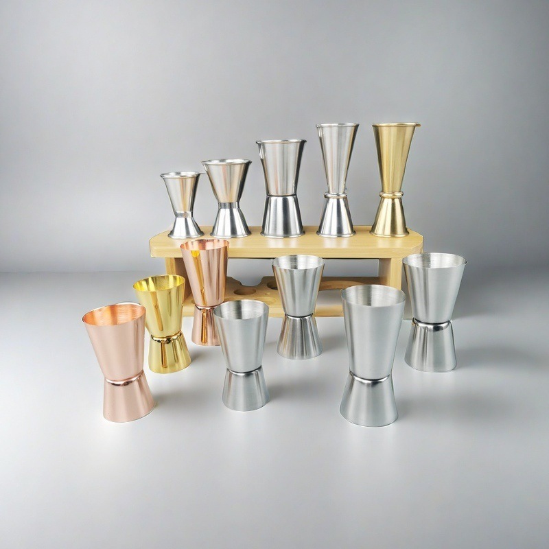 304 stainless steel double-headed wine measuring cup straight edge 15/30ml ounce cup curled edge 30/60ml wine measuring cup