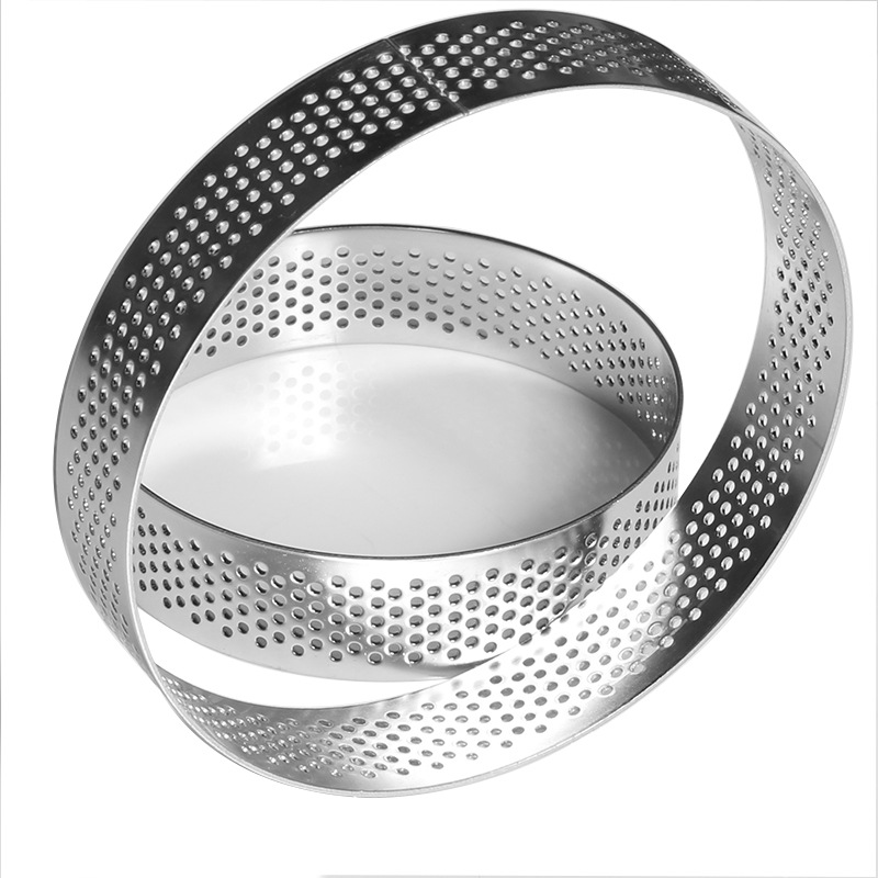 0.8mm thick 304 stainless steel with hole tower ring punching mousse ring mold French round tart ring cookie mold