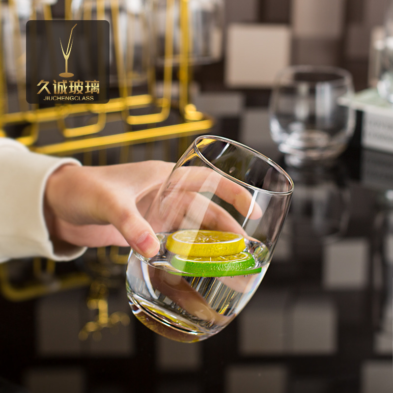 Manufacturer Supplies Crystal Egg-Shaped Glass Whiskey Cup, High-Value Single-Layer Transparent Large Belly Cup, Small Batch Customization