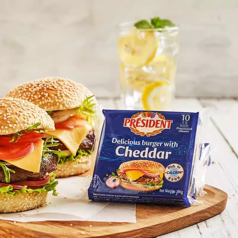 Postage President Hamburger Cheese 200g French Imported Sandwich Bang Cheese Breakfast Baking