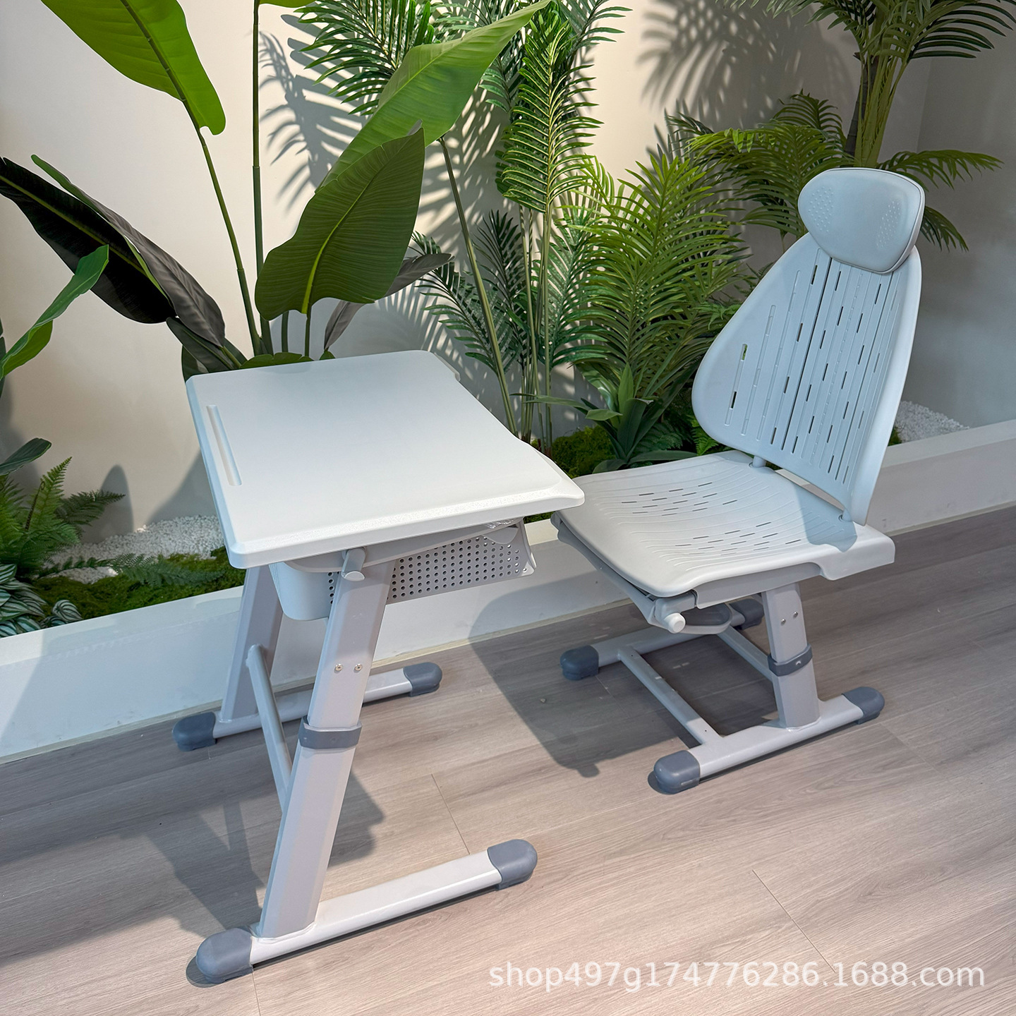 Reclining Desk and Chair Set for Primary and Secondary School Students Lunch Break Children's Study Table School Tutoring Training Class Writing Desk