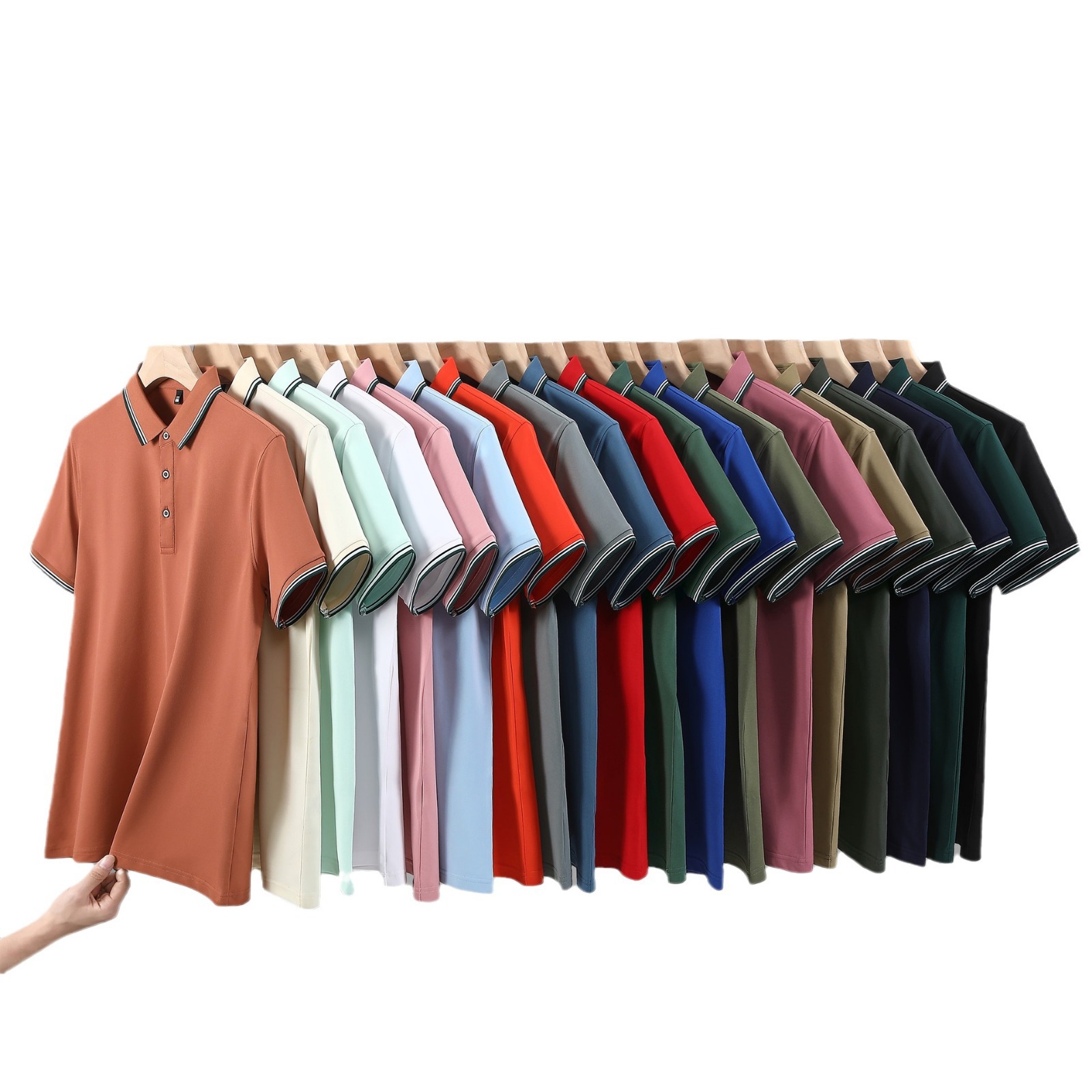 Collared Polo Shirt Workwear Short-Sleeve T-Shirt Corporate Culture Shirt Team Work Top Embroidered Breathable Sweat-Absorbent