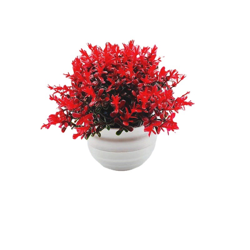 Simulated Potted Fake Flower Bonsai Artificial Flower Small Ornaments Simulated Green Plant Small Bonsai 31 Mesh Four-Legged Grass Small Hemisphere