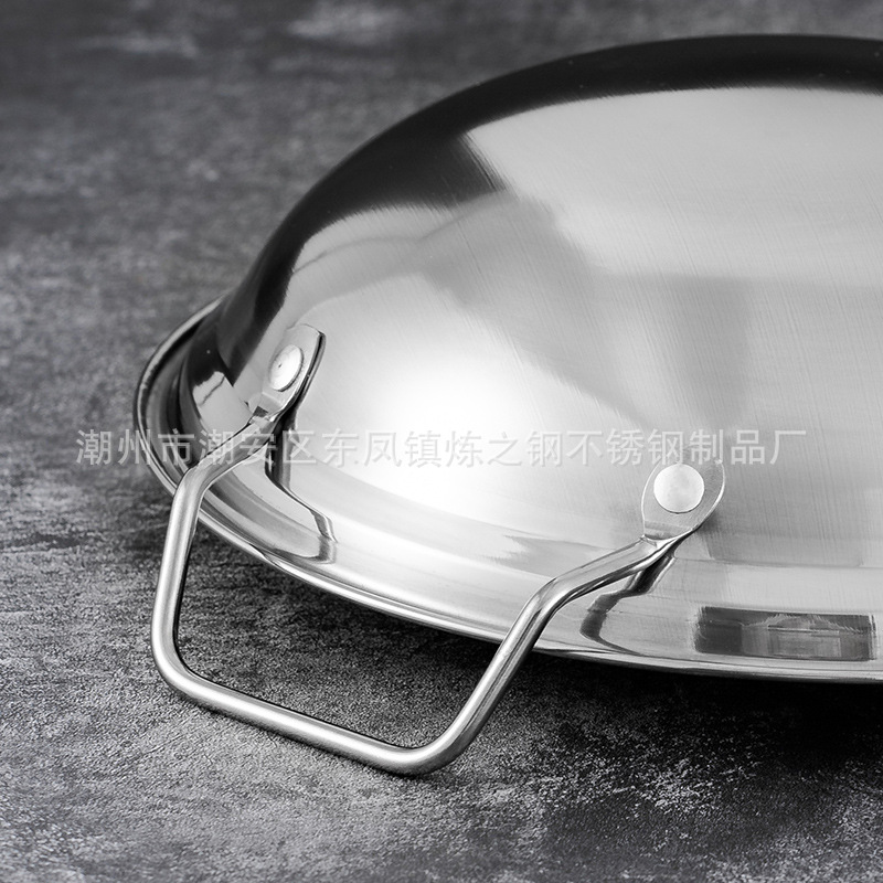 Factory Direct stainless steel bar tripod pot with lid round bottom dry pot alcohol stove pot takeaway small hot pot wholesale