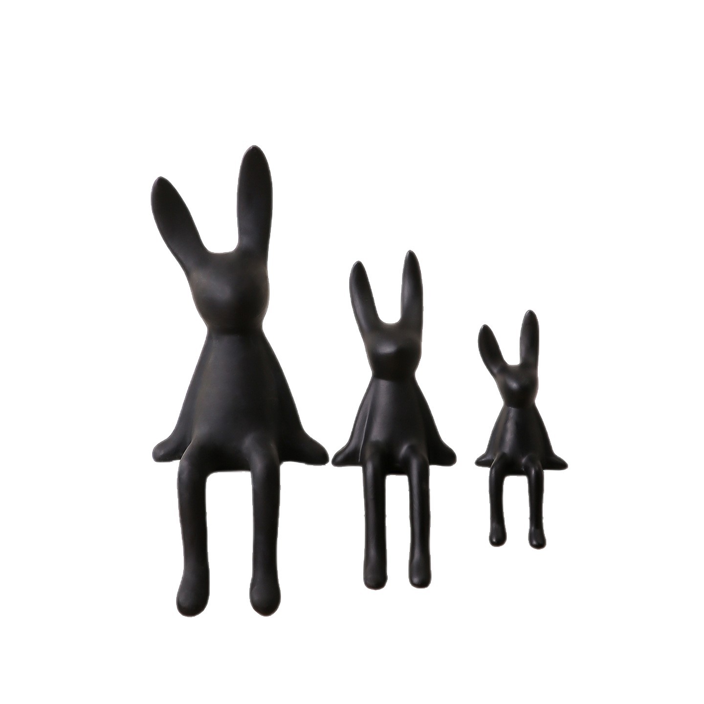 Creative Cartoon Sitting Long-Eared Rabbit Ceramic Ornaments Light Luxury Living Room Nordic Tv Cabinet Wine Cabinet Entrance Decoration