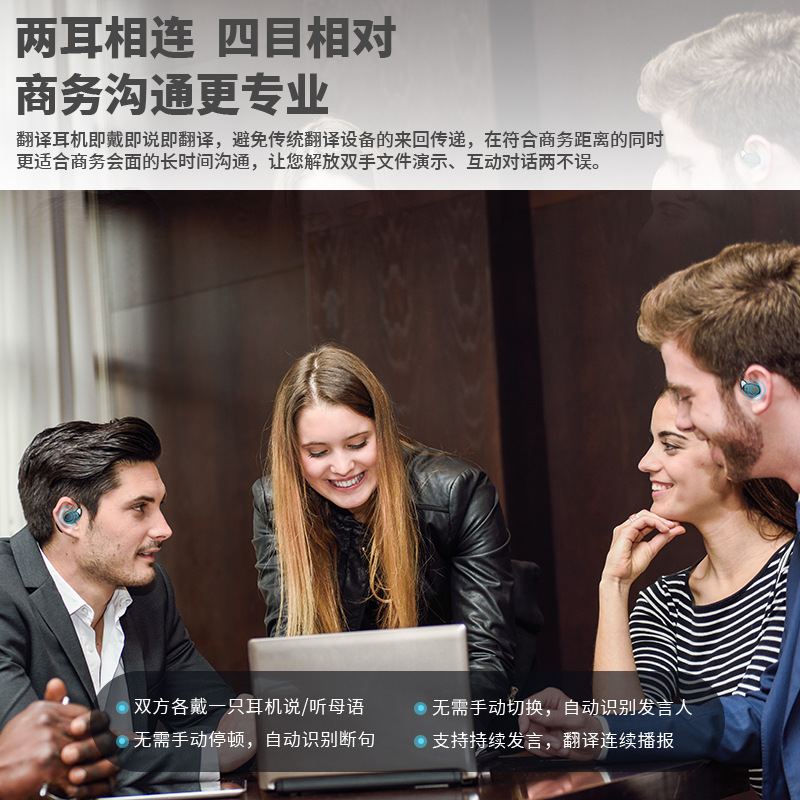 Foreign Trade Smart Translation Headset Global Business Travel Arabic Southeast Asia Multi-Language Offline Translator