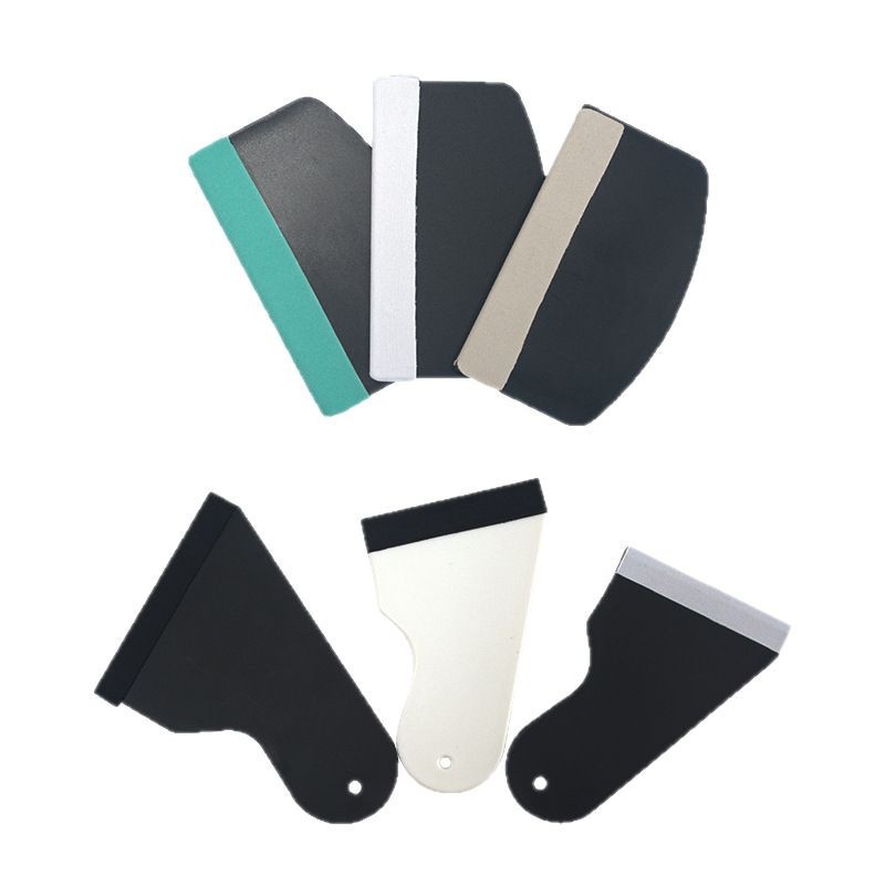 Wholesale Film Application Bubble Removal Handle Scraper Arc-Shaped Black Scraper Cardboard Scraper Film Application Tool