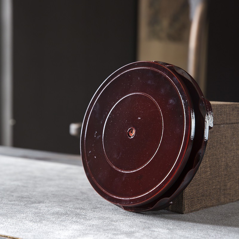 Wooden Rotating Base Flower Pot Vase Fish Tank Wine Jar Strange Stone Copper Imitation Solid Wood Crafts Ornaments Rotating Base