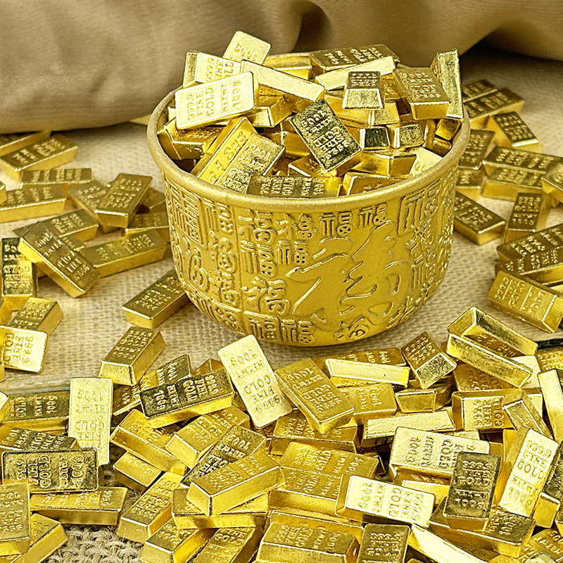 Factory direct transfer fortune small gold bar solid mini gold brick gold ingot ornaments opening housewarming gifts