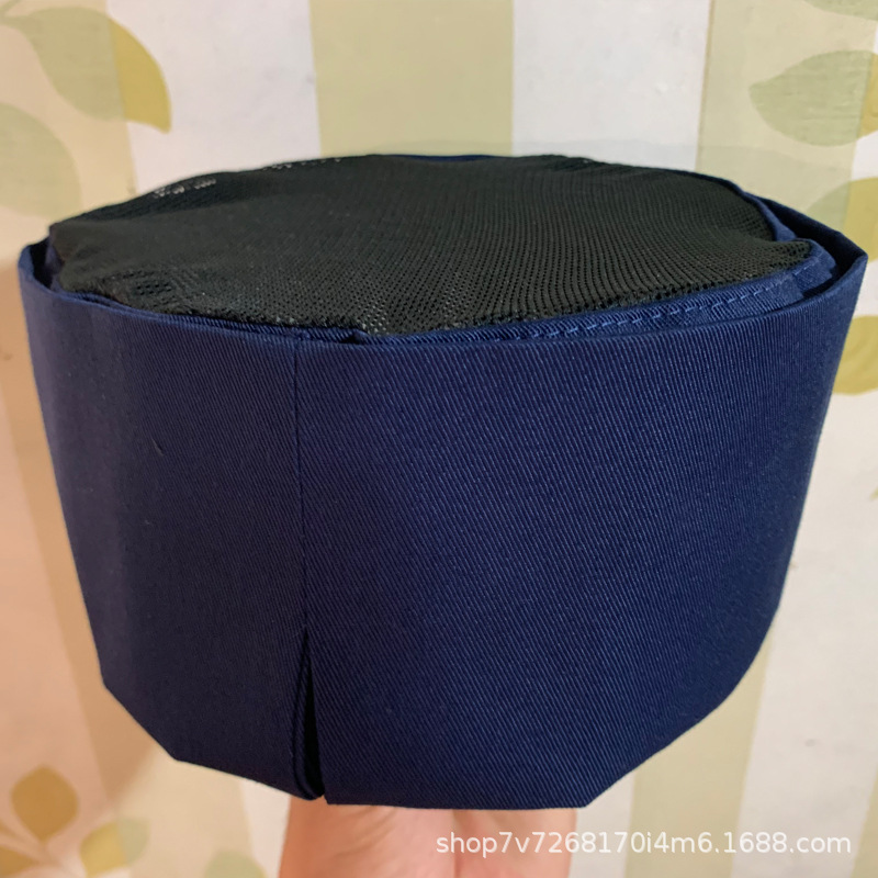 Japanese and Korean style cooking cap waiter work cap chef cap kitchen breathable flat top cap Amazon net top cap