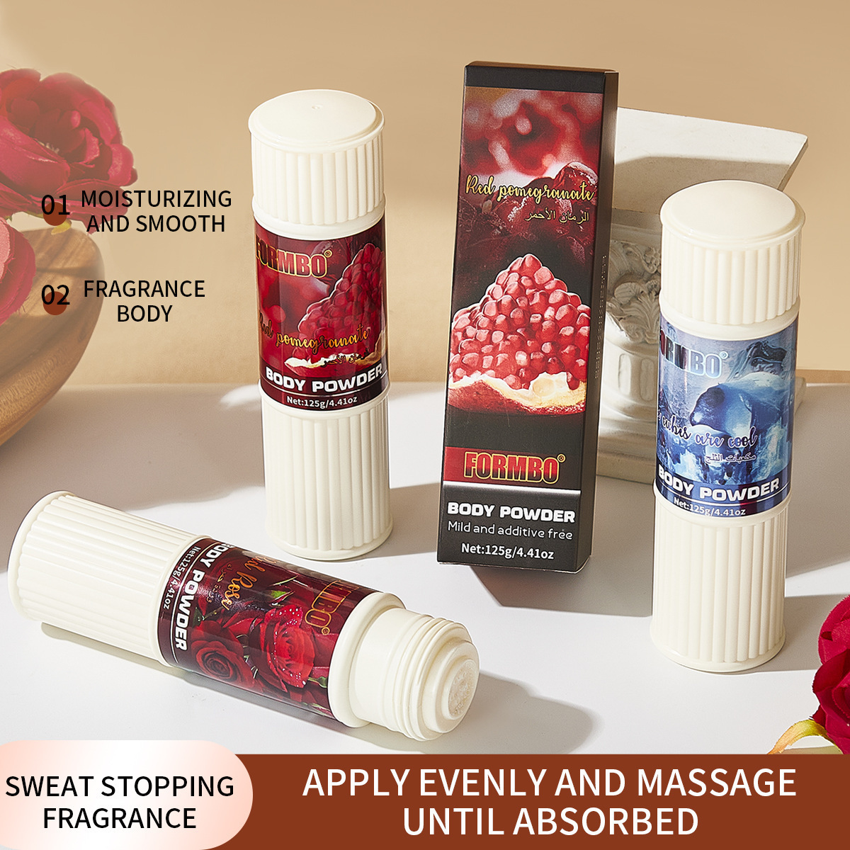 Cross-Border Best-Selling Formbo Body Powder, Refreshing and Long-Lasting Moisturizing under the Armpits, Smooth and Delicate, Deodorizing, Compact and Portable