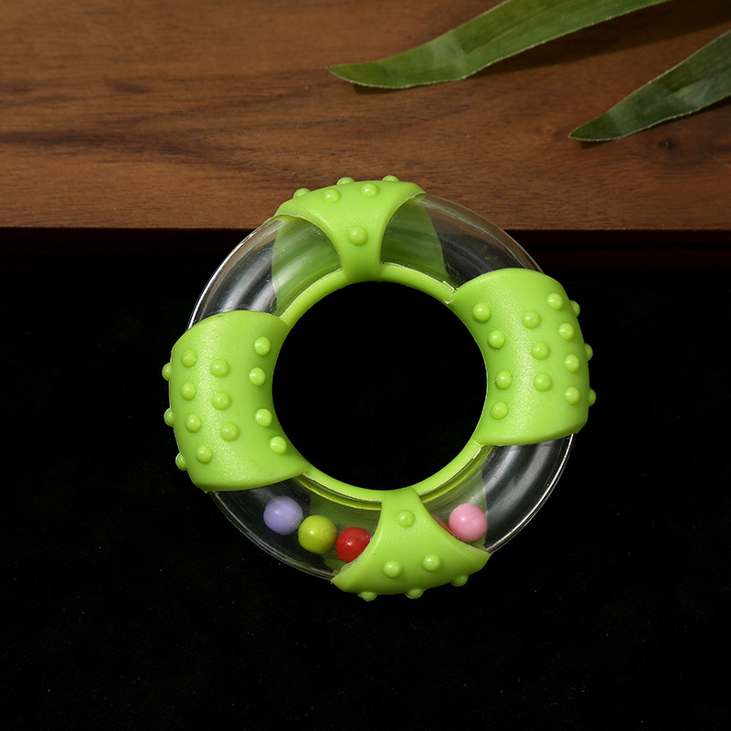 Transparent Kidsren's Plastic Ring Rattle Baby Soothing Hand Bell DIY Plastic Abs Bell Toy Accessories