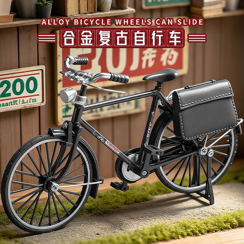 Cross-Border Artificial Alloy Retro 28-Bar 1:10 Bicycle Model Old-Fashioned Bicycle Bicycle Ornaments Assembly