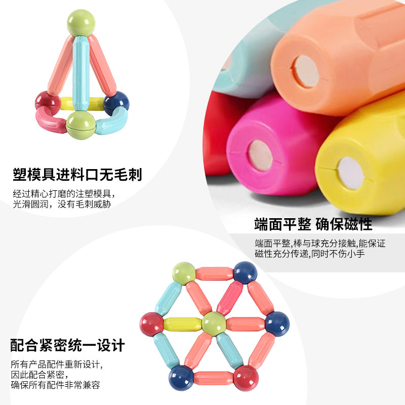 Wholesale Magnetic Building Blocks, Large Particle Toys, Children's Stress Relief Magnetic Building Blocks, Magnetic Patches, Versatile Magnetic Rods
