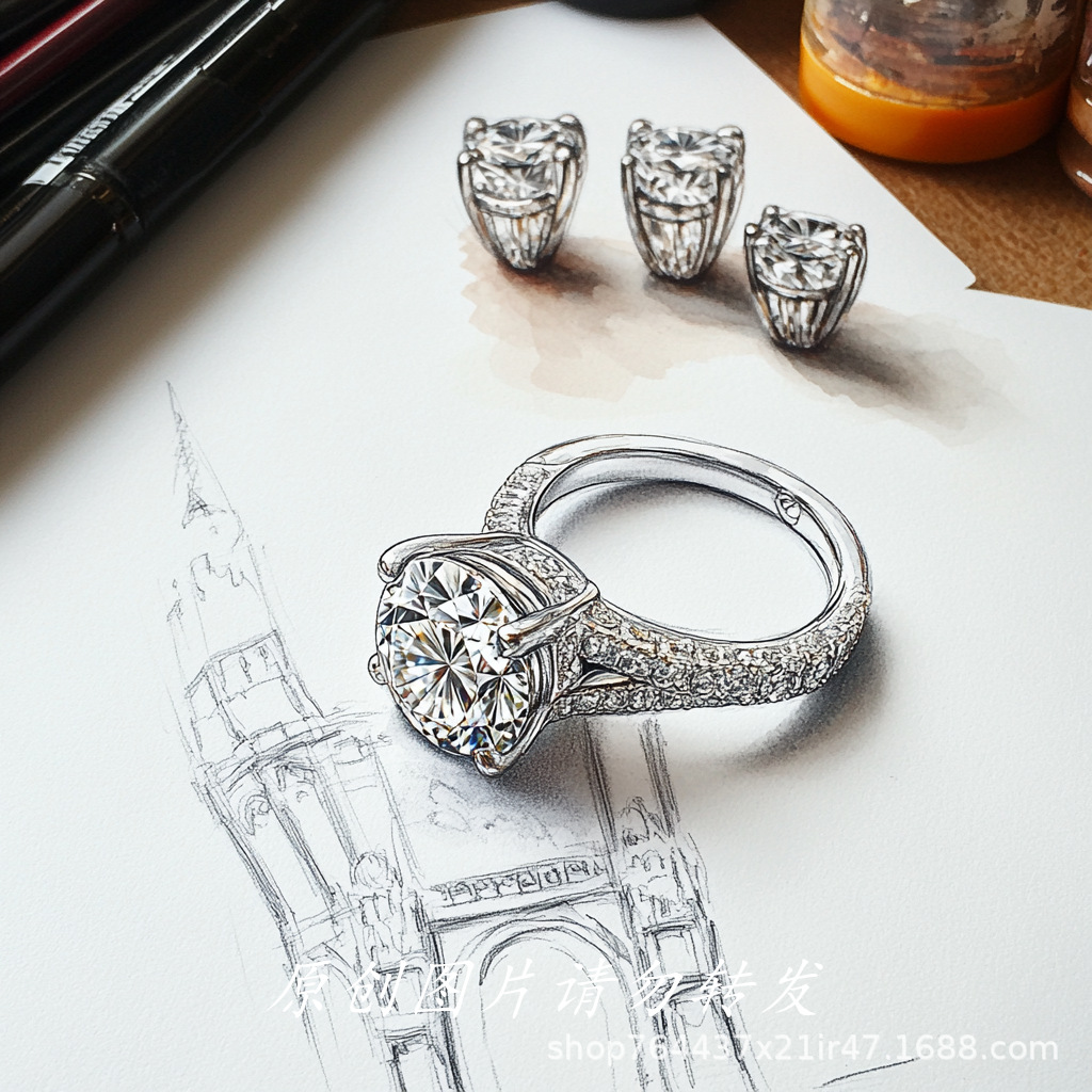 Customized Jewelry 18K Gold Wedding Ring Custom Processing Design Jewelry Processing Customization