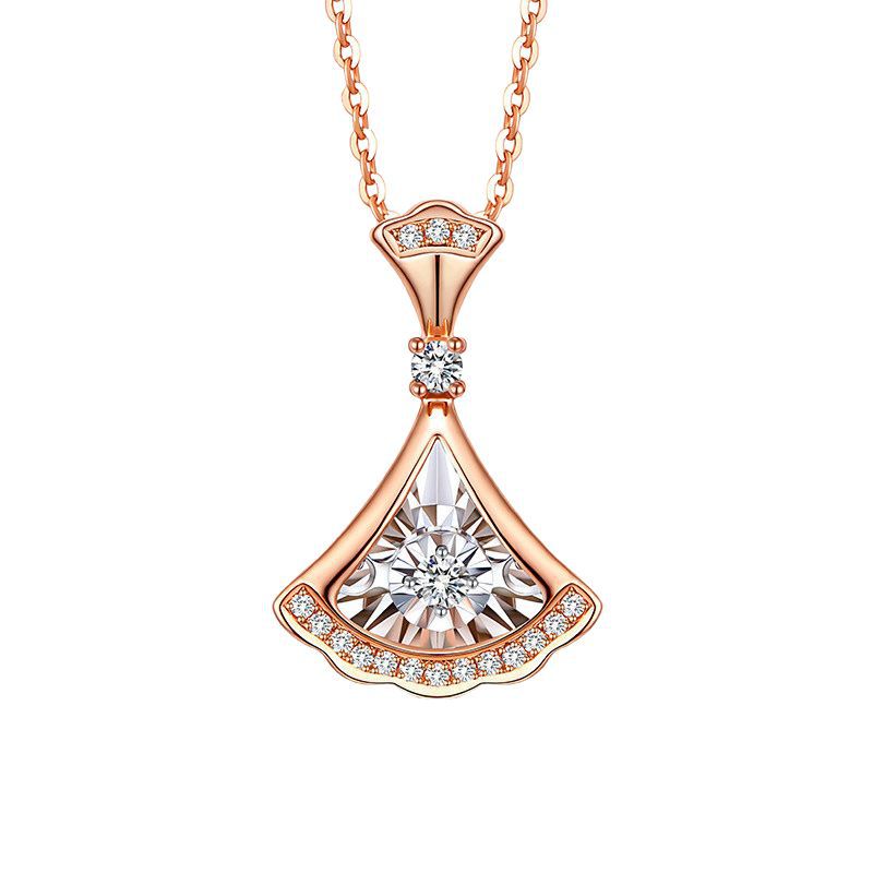 South African Real Diamond Necklace, Non-Fading Pendant with Diamonds, Versatile Jewelry Wholesale, Wedding Fashion Rose Gold Inlay