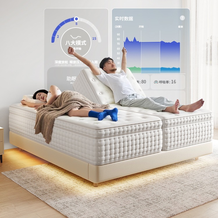 Zero Gravity Liftable Fully Automatic Intelligent Electric Suspension Bed Without Disturbing Each Other Fully Split Massage Mattress