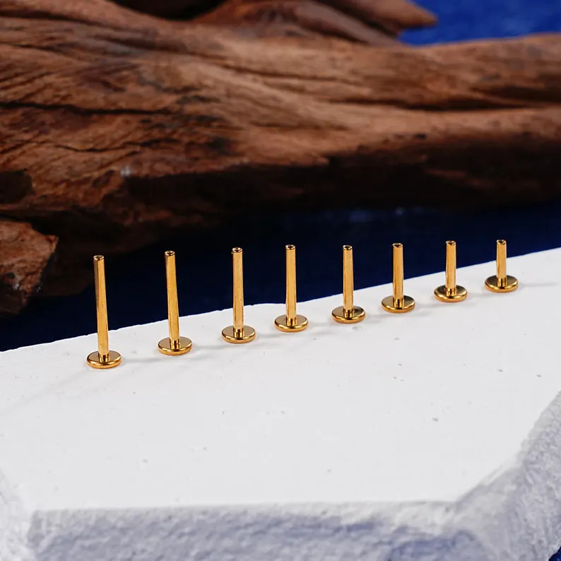 F136 Titanium Alloy G23 Titanium Alloy Lip Stud Earring Base Replacement Bar Internal Thread Pin Model Multiple Specifications