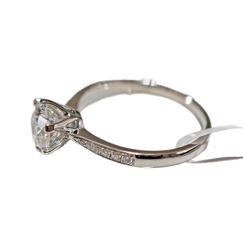 Pt950 Platinum Cultivated Diamond Ring for Women Simple Proposal
