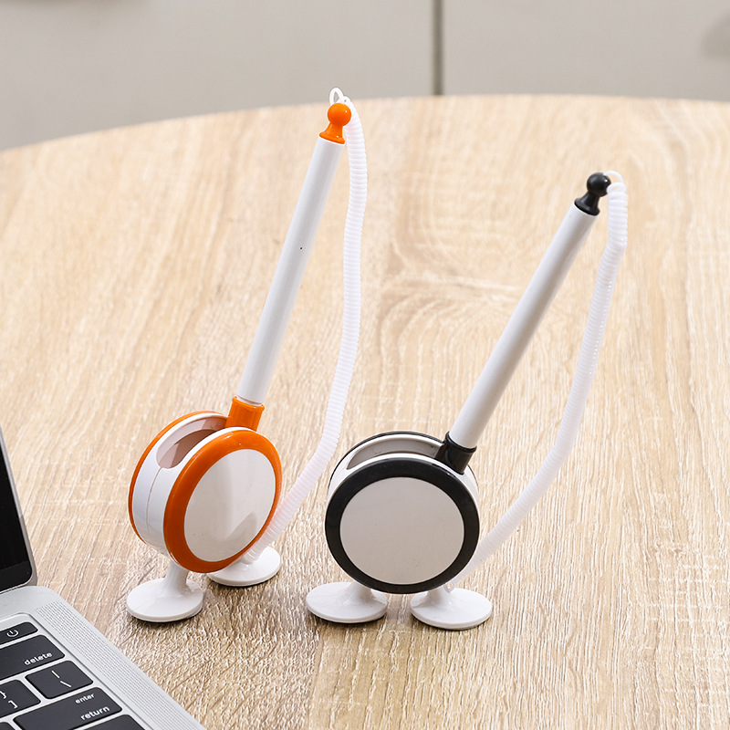 Factory wholesale fixed desktop office pen 0.5mm sticky front desk signature pen bank counter pen with line