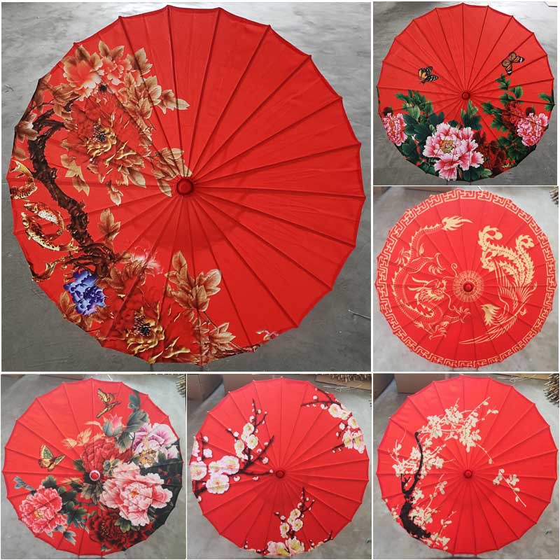 Новый красный масляный бумажный зонтик танцевальный зонтик свадебный зонтик выступление зонтик декоративный потолочный печатный шелковый зонтик