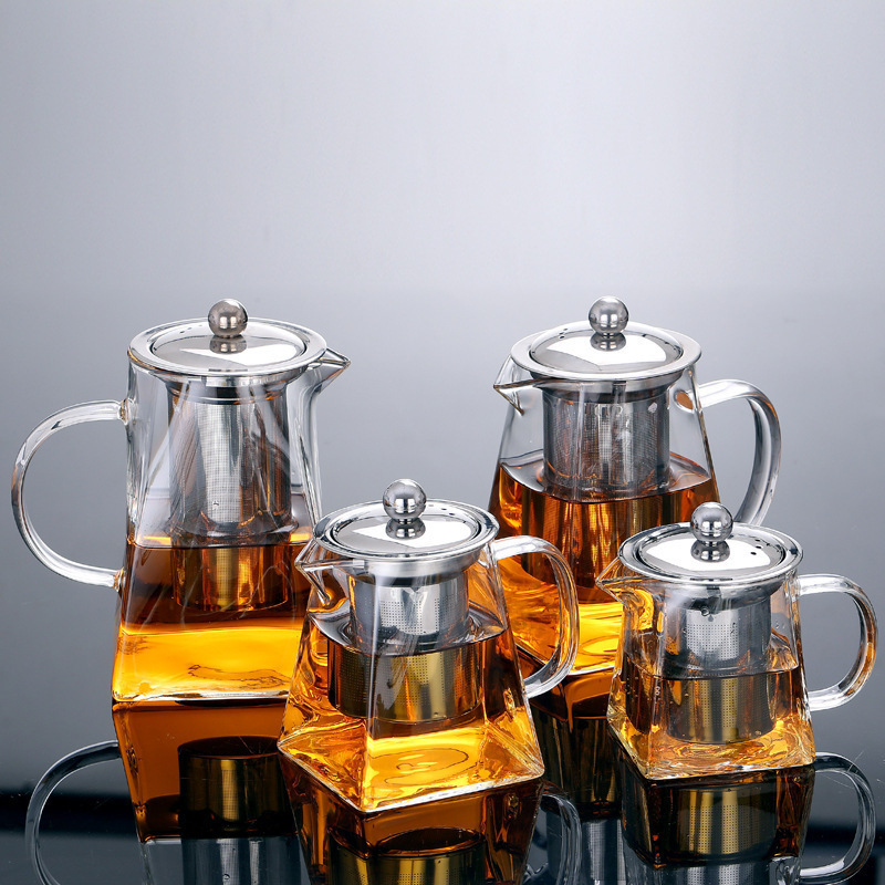 Fair Cup High Borosilicate Glass Teapot Flower Teapot Tianyuan Local Stainless Steel Filter Teapot Thickeneded Teapot